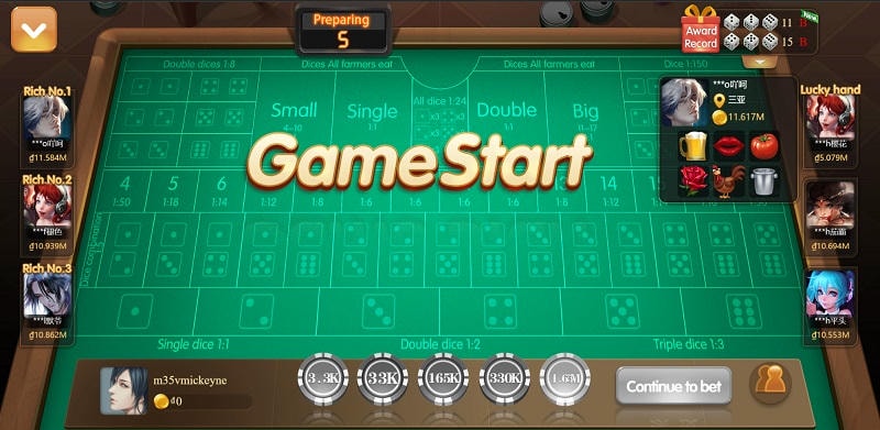 Giới thiệu game Hundred Sic Bo Kubet